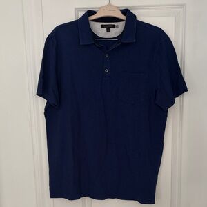 Banana Republic Deep Navy Short Sleeve Polo with Chest Pocket